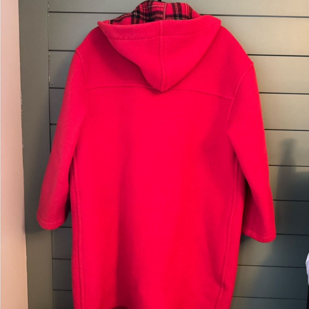 Rare Vintage Burberry Red Toggle Pea Coat in Perfect Condition/Size Large - Picture 2 of 7